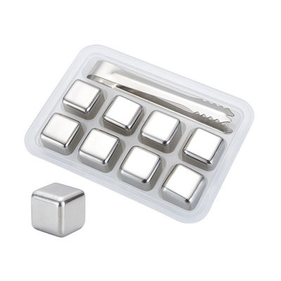 Frosting Engraved Reusable Stainless Steel Ice Cubes For Cooling Wine